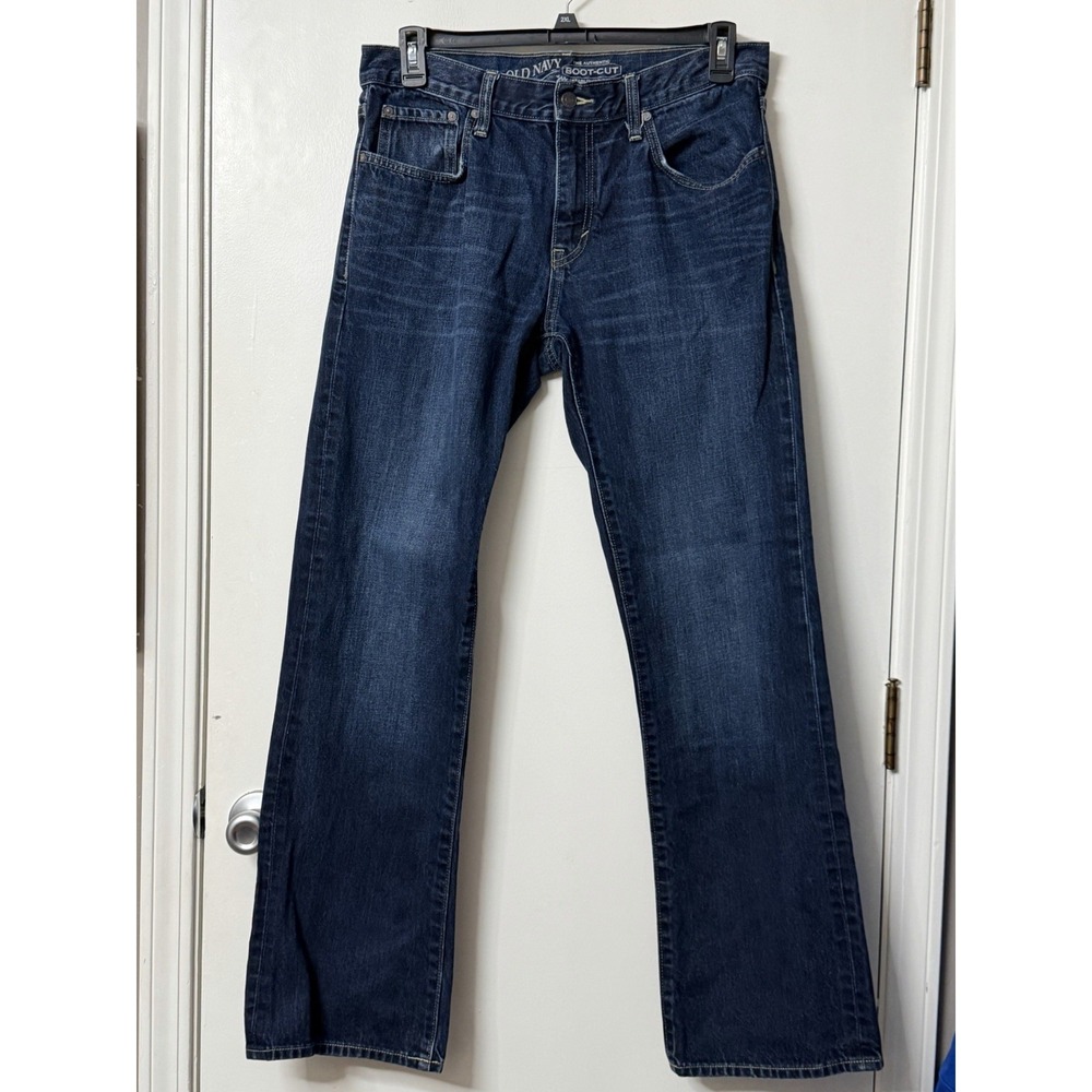 Old Navy Authentic Boot Cut Jeans 34x34 Dark Wash 100% Cotton